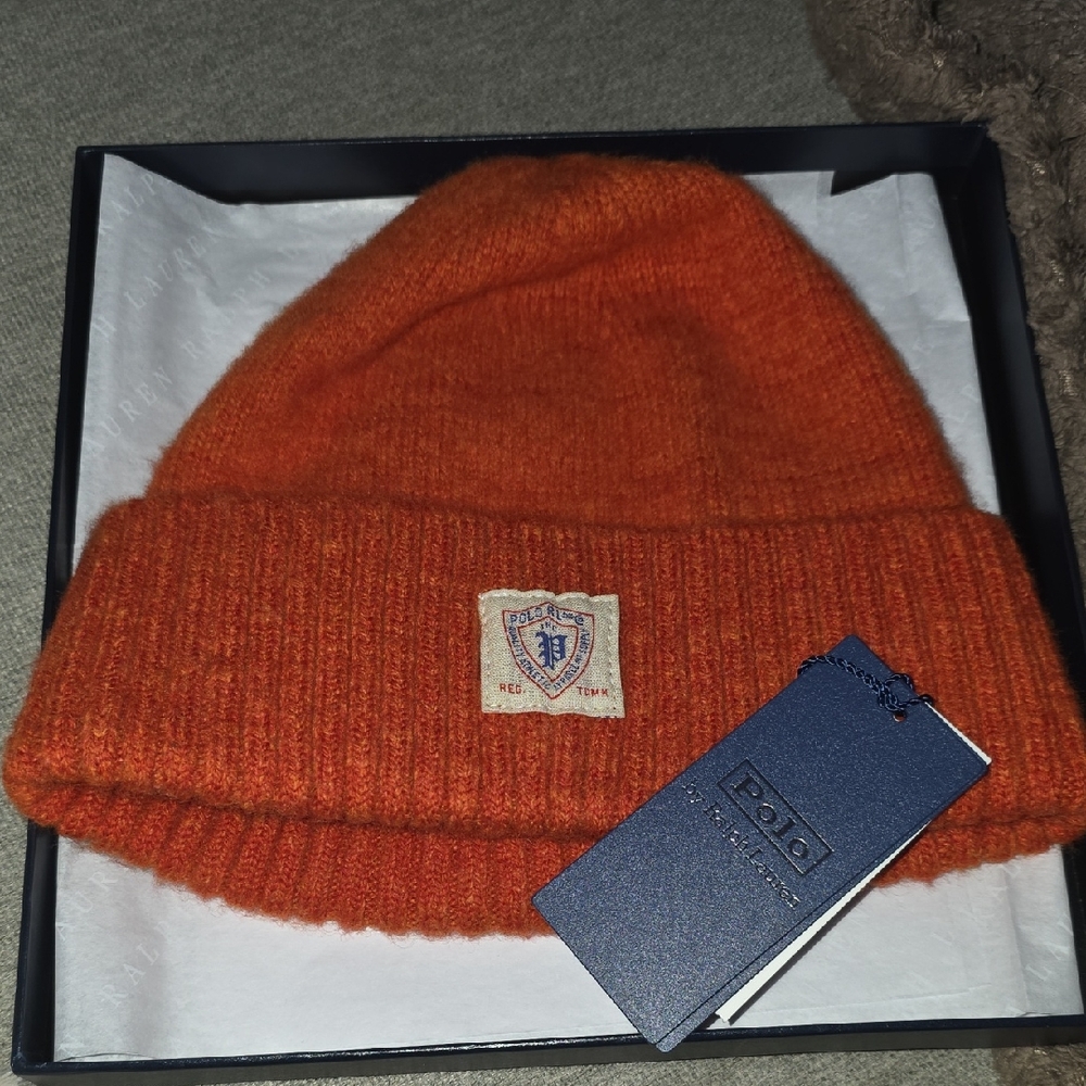 Polo by Ralph Lauren Vibrant Orange Knit Hat